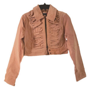 Genuine Brown  leather Moto Biker Jacket Vintage Marcelle Renee NWT Size M